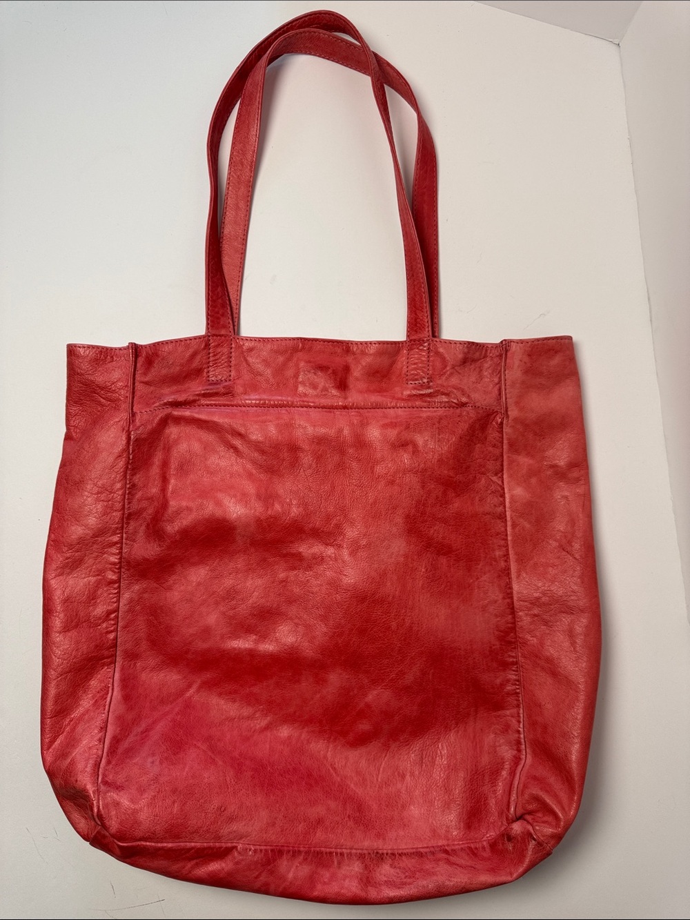 LATICO Margie Tote Red 100% Full Grain Leather Classic Everyday Carry All - Picture 4 of 14